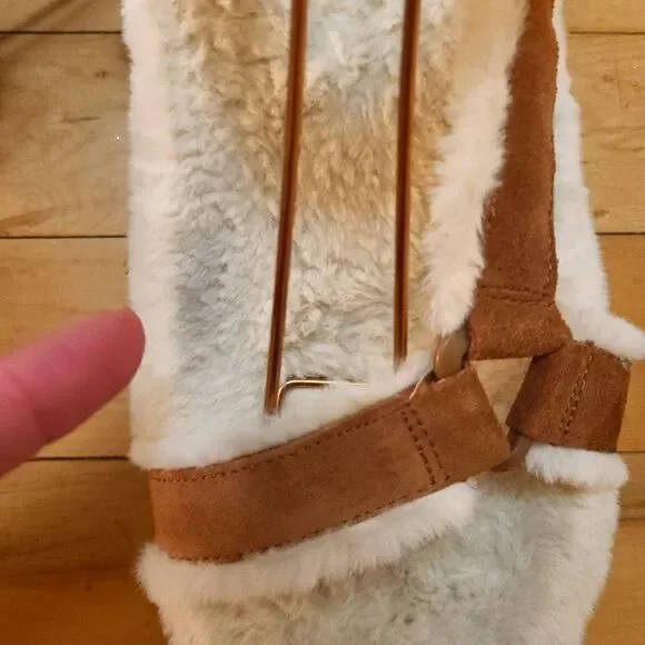 Vionic Viva Sandals Faux Fur Sandals in Toffee - Picture 7 of 8